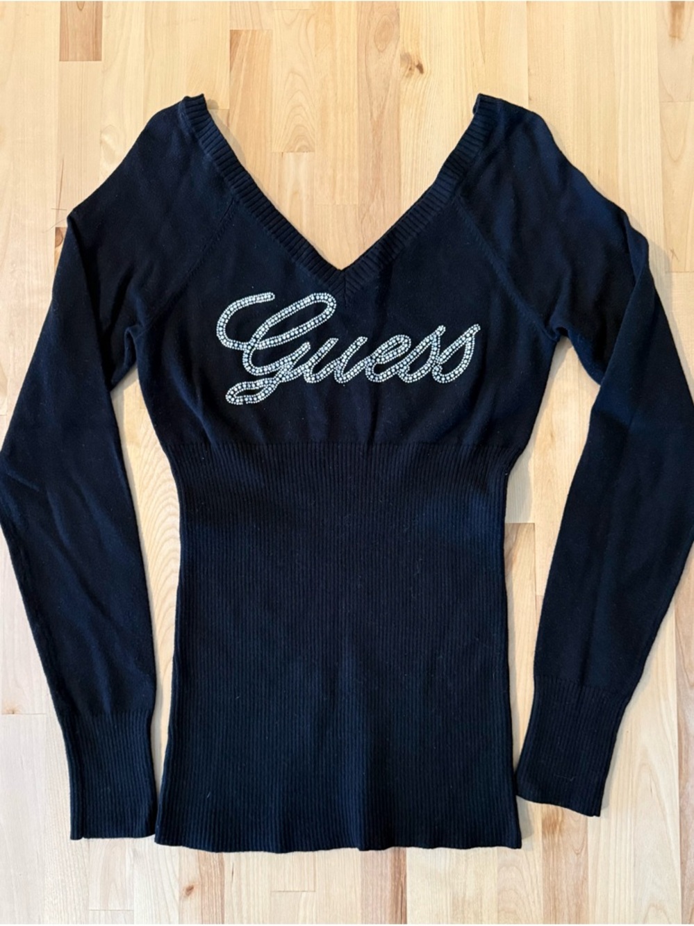 Guess Black Knit Logo Sweater